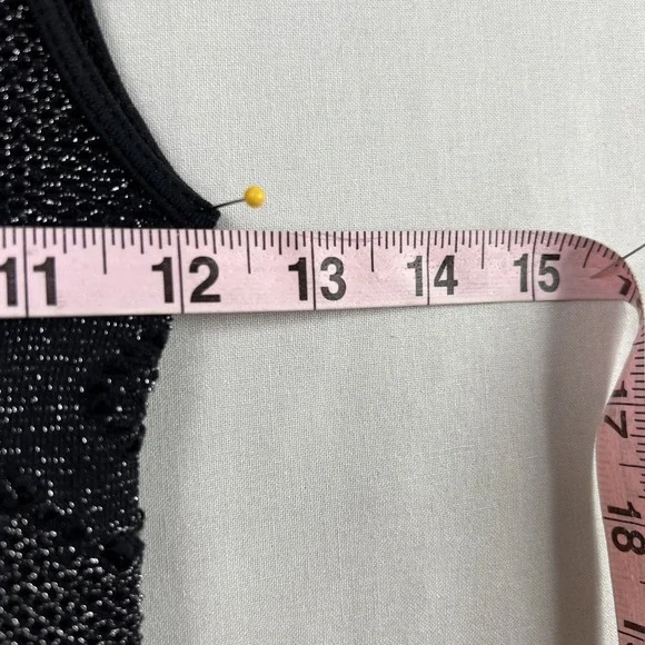 Vintage Y2k Bebe Mini Bodycon Dress Petite P/S Black Sexy Lace Stretch Metallic - Picture 7 of 12